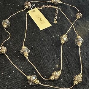 Elegant Gold and Silver Beaded Necklace